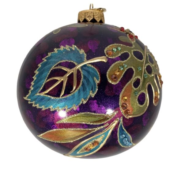 purple ball, christmas ornament 4780