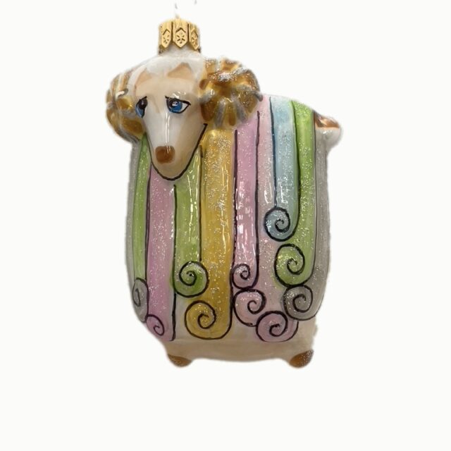 sheep, holy family, glass ornament