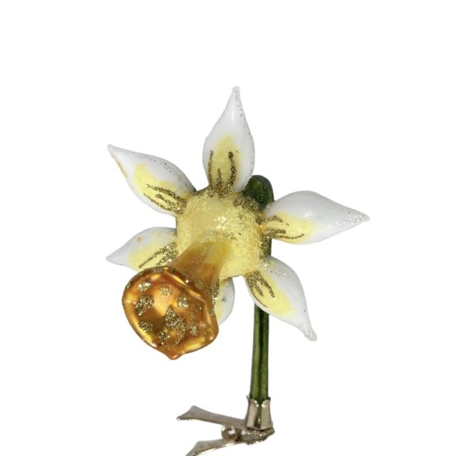 narcis, daffodil, spring, lente, bloem, flower, glassornament, kerst, christmas, kerstdecoratie, christmasdecoration