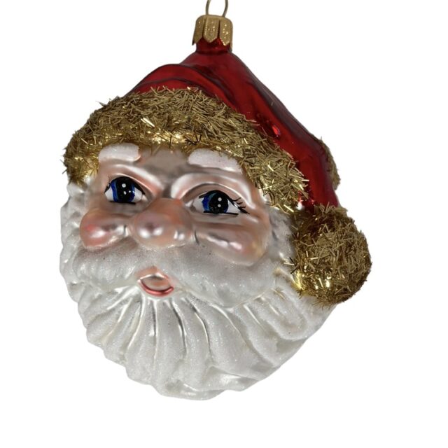 santa head, kerstmannen hoofd,legends, mythes, legendes, folklore ,hand painted ornaments, natuur, CO2, love of nature, our future, christmas, kerst, christmasdecorations, kerstversieringen, kris kringle, kerstman, santa claus, happy holidays, holiday season, joy to the world, twelve days of christmas, kerstboom, christmas tree, glass ornaments, home decor