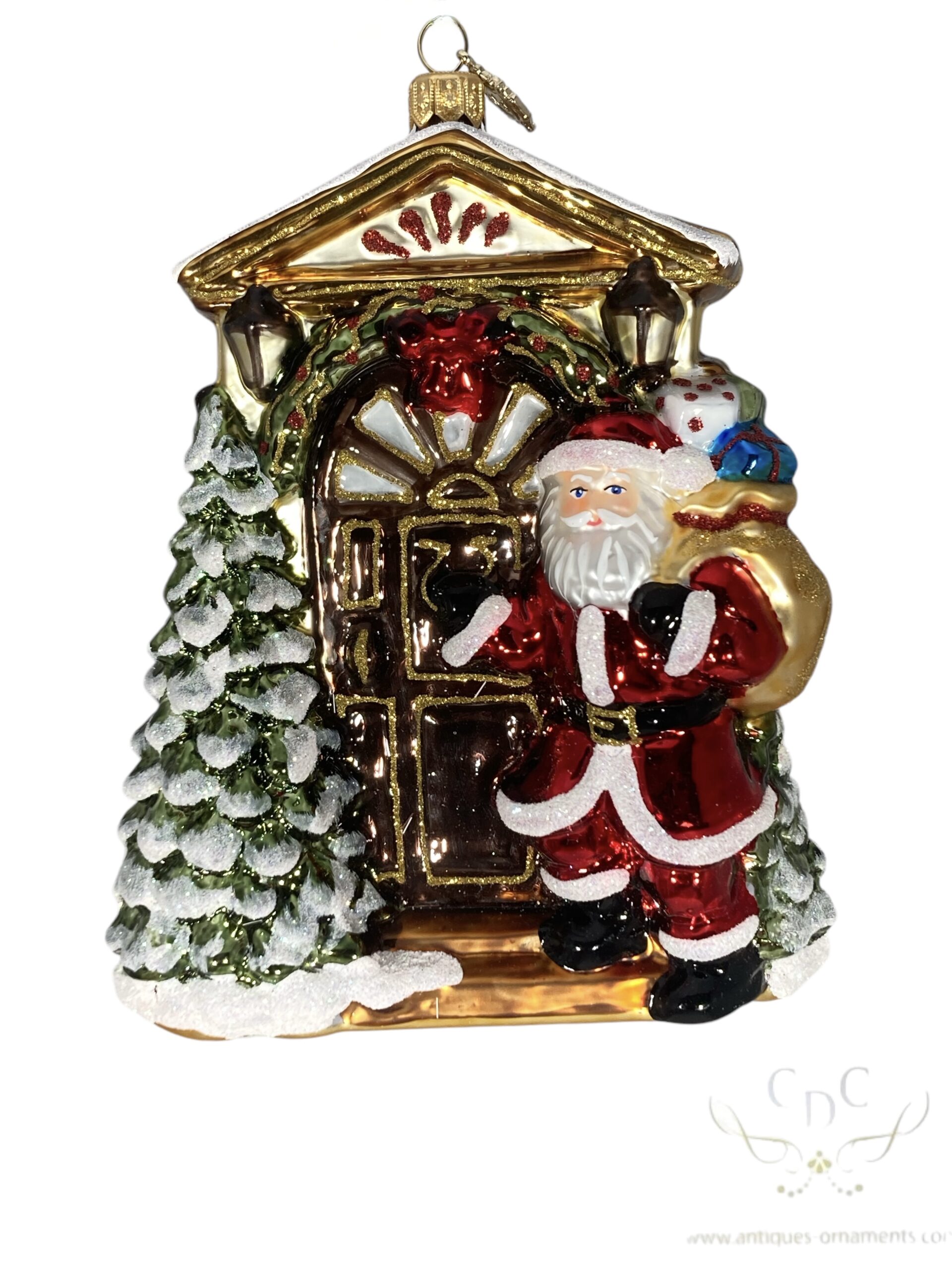 santa at the door, de kerstman aan de deur, hoort wij klopt daar kinderen ? who is at the door ? , party time, celebration, , kerst, kerstdecoratie, christmas, christsmasdecoration, santa claus, kerstman, kerstboom , christmas tree, huras ornaments, glass ornaments,