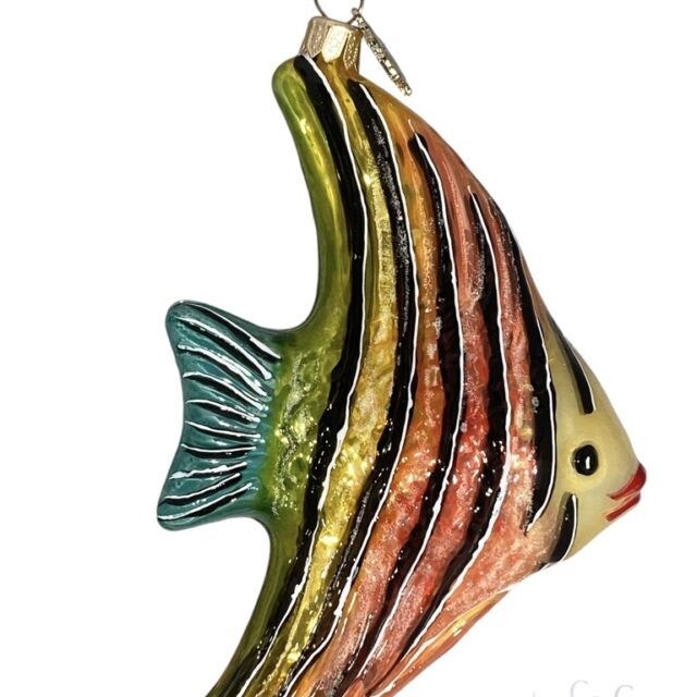 nostalgic christmas decoartion, nostalgie kerstdecoatie, ,vis, fish, sealive, zeeleven, dier, animal, rainbow colors, reganboog kleuren , , christmas kerst, kerstversiering, kerstbom, chrstmastree, santa Claus, kerstman, huras ornaments, glass ornaments, made in europe, made in poland, glazen kerstdecoraties